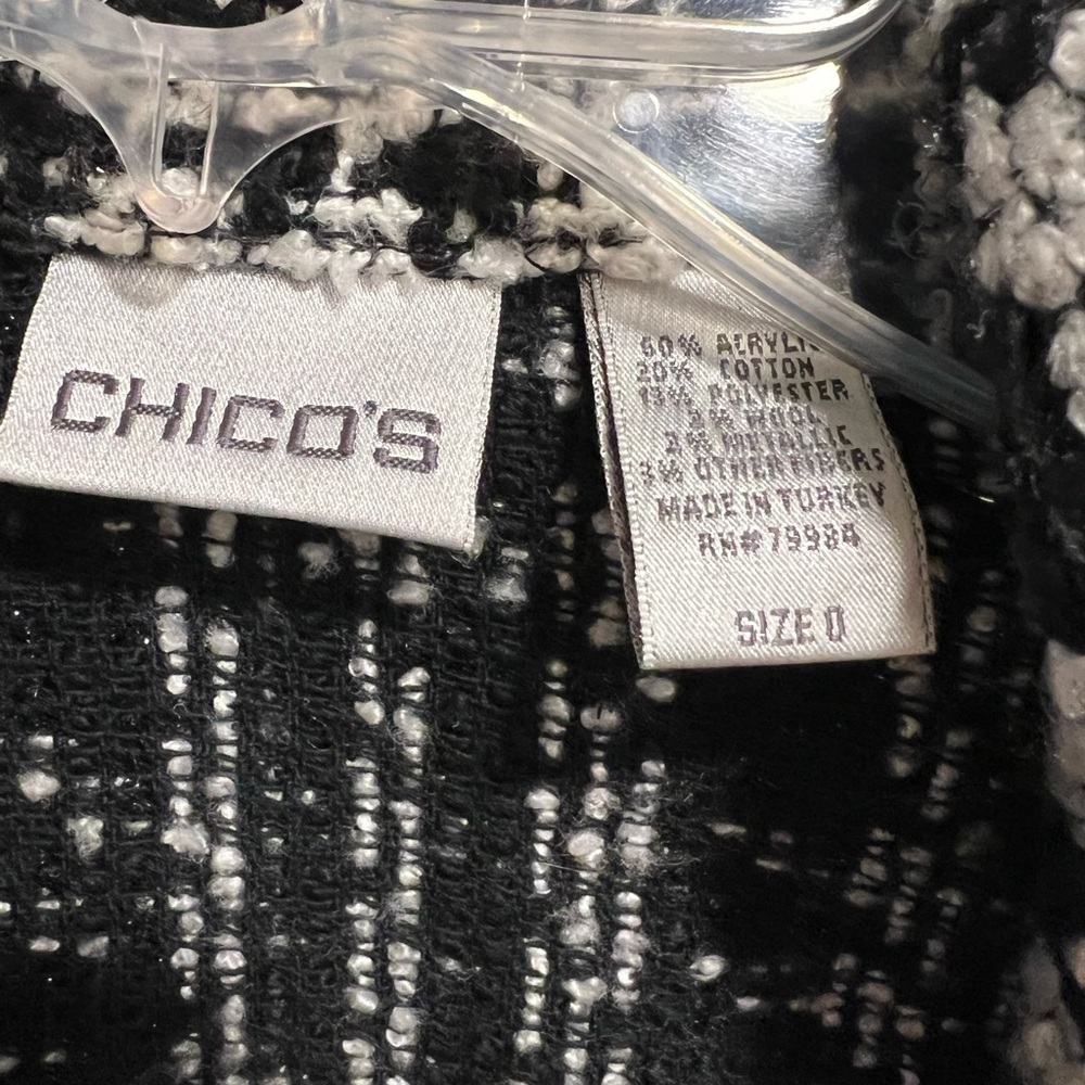 Chico's Black and White Textured Blazer - Picture 3 of 3